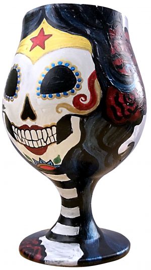 Superhero Woman Sugar Skull Snifter Image 2