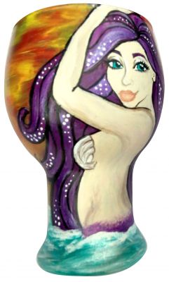 Purple Hair Mermaid in the Sea IPA Glass Image 1